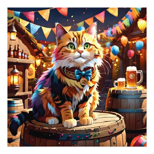 Katzen Oktoberfest Fotodruck (Vorne)