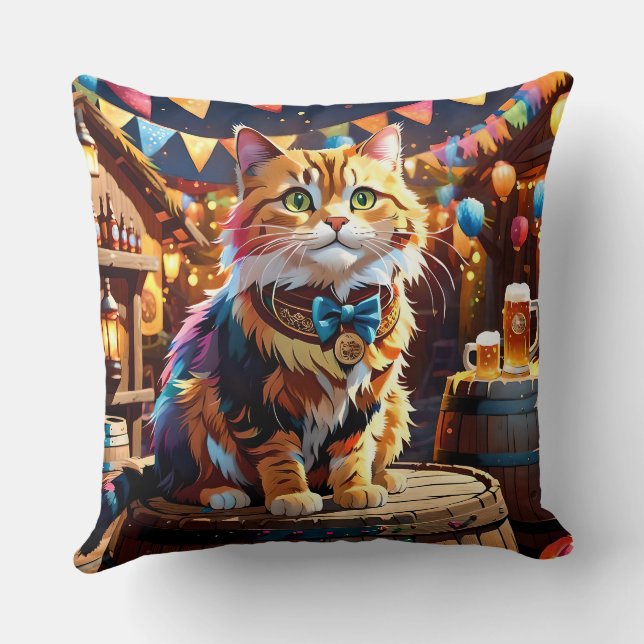 Katzen Oktoberfest Kissen (Rückseite)