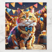 Katzen Oktoberfest Weinetikett (Einzelnes Label)