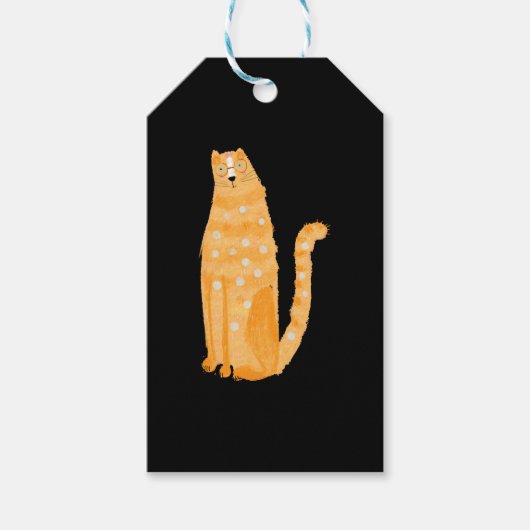 Katzen Orange Geschenkanhänger (Vorderseite)