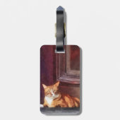 Katzen - Orange Tabby in Doorway Gepäckanhänger (Rückseite vertikal)