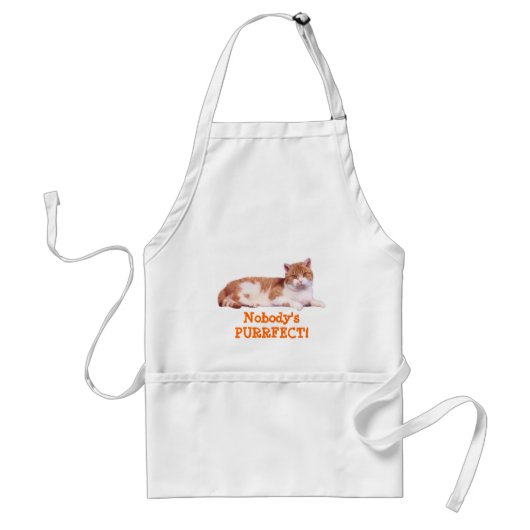 Katzen-orange u. weiße Schürze (Vorne)