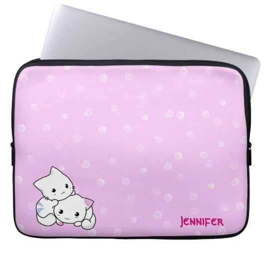 Katzen-Paar-Laptop-Hülse Laptopschutzhülle (Vorderseite)