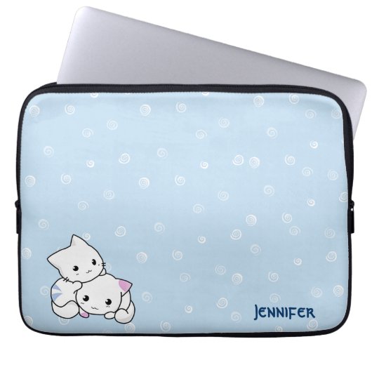 Katzen-Paar-Laptop-Hülse Laptopschutzhülle (Vorderseite)