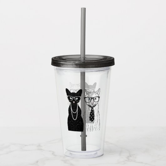 Katzen-Paare Acryltrinkbecher (Vorderseite)