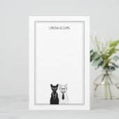 Katzen-Paare | addieren Ihren Namen Briefpapier (Stehend Vorderseite)