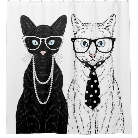 Katzen-Paare Duschvorhang (Vorderseite)