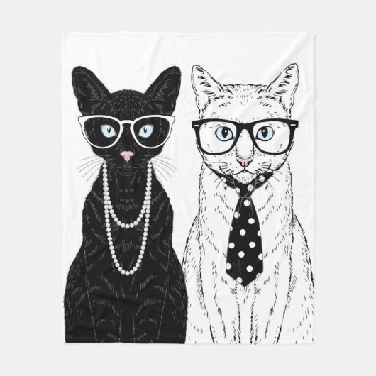 Katzen-Paare Fleecedecke (Vorderseite)