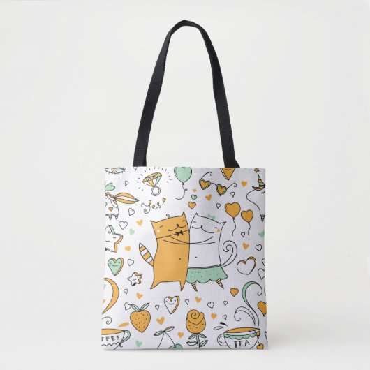 Katzen paaren Illustration. Cartoon - Kätzchen Tasche (Vorderseite)