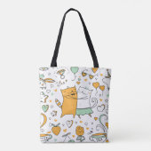 Katzen paaren Illustration. Cartoon - Kätzchen Tasche (Rückseite)