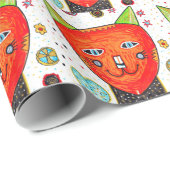 Katzen-Packpapier Geschenkpapier (Rolleneckpunkt)