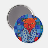 Katzen Pajamas Magnet (Vorderseite/Rückseite)