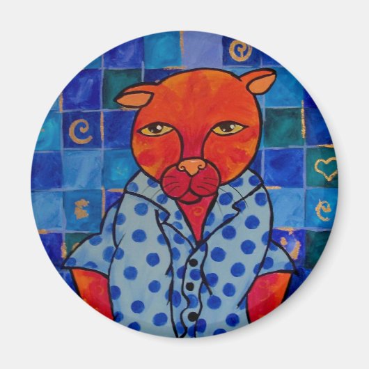 Katzen Pajamas Magnet (Vorne)