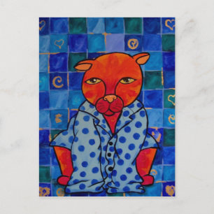 Katzen Pajamas Postkarte