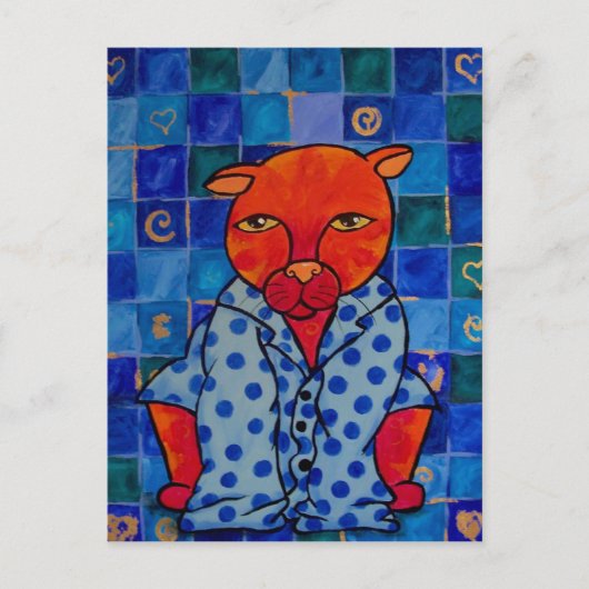 Katzen Pajamas Postkarte (Vorderseite)