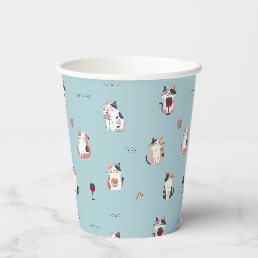 Katzen Papier-Cup Pappbecher (Rückseite)