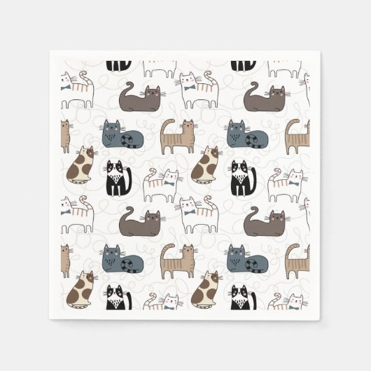 Katzen-Papier-Servietten, Kitty Kitten Party Serviette (Vorderseite)