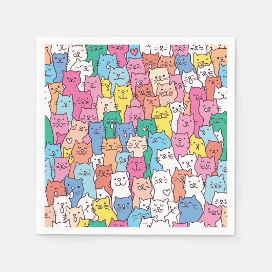 Katzen-Papier-Servietten, Kitty Kitten Party Serviette (Vorderseite)