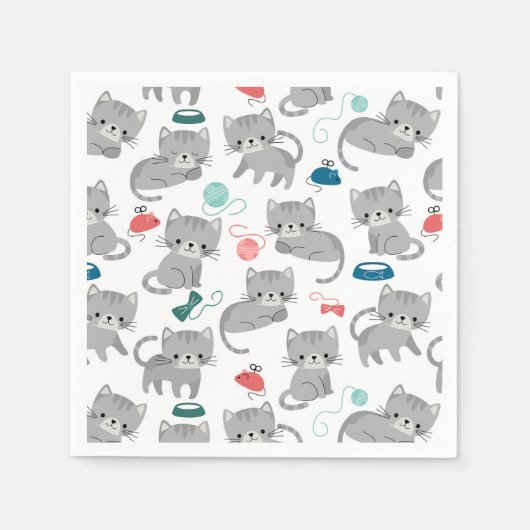 Katzen-Papier-Servietten, Kitty Kitten Party Serviette (Vorderseite)