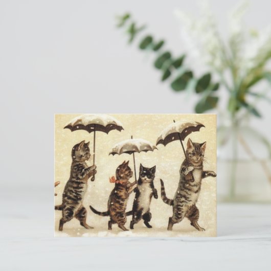 Katzen-Parade Postkarte (Stehend Vorderseite)
