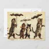 Katzen-Parade Postkarte (Vorne/Hinten)