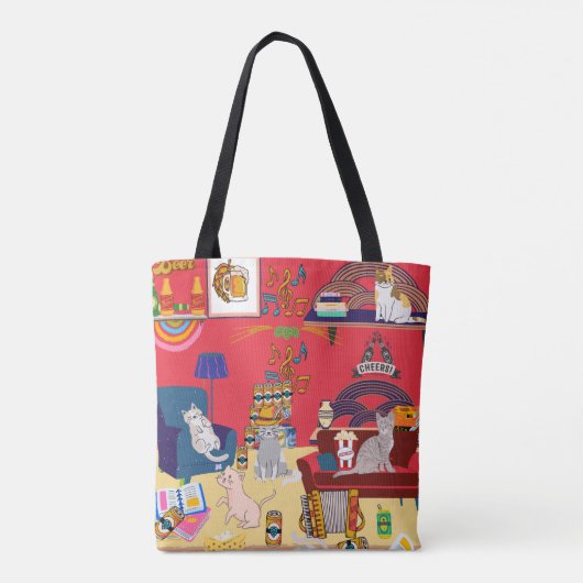 Katzen Party Tasche (Rückseite)