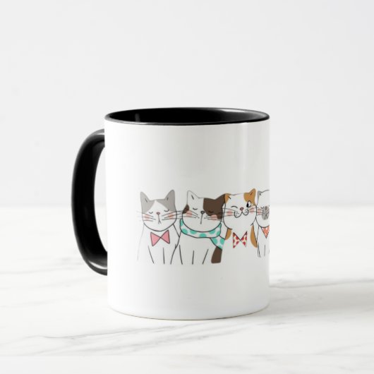 Katzen Party Tasse (Vorderseite Links)