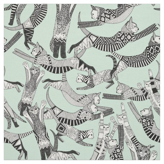 Katzen-Partyminze Stoff (Muster)