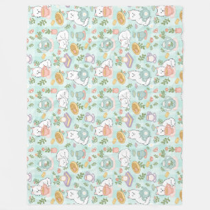 Katzen-Pastell-High-Tea Fleecedecke