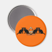 Katzen Pentgagram Flamme Triquetra Magnet (Vorderseite/Rückseite)