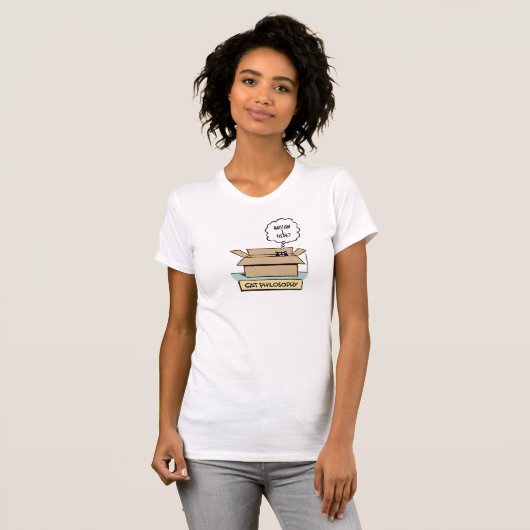 Katzen-Philosophie-Damen-Kappen-Hülse T-Shirt (Vorne ganz)