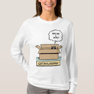 Katzen-Philosophie - Damen-lange Hülse T-Shirt