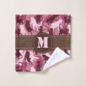 Katzen Pink Camouflage Badhandtuch Set (Waschlappen)
