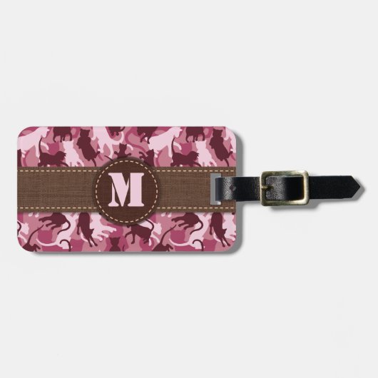 Katzen Pink Camouflage Gepäckanhänger (Vorderseite horizontal)