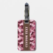 Katzen Pink Camouflage Gepäckanhänger (Rückseite vertikal)