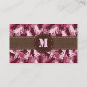 Katzen Pink Camouflage Horizontale Visitenkarte (Rückseite)