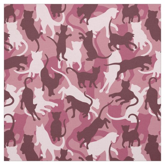 Katzen Pink Camouflage Stoff (Muster)