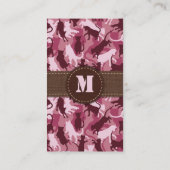 Katzen Pink Camouflage Vertical Business Card Visitenkarte (Rückseite)