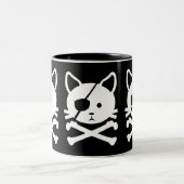 Katzen-Piraten-Tasse Zweifarbige Tasse (Mittel)