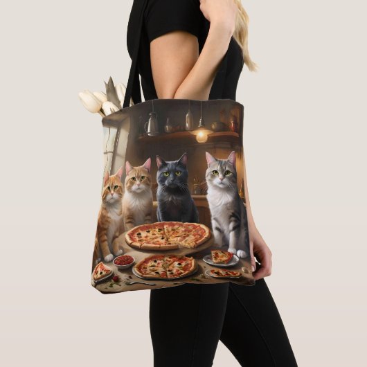 Katzen-Pizza-Nacht, Tasche (Von Nahem)