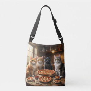 Katzen-Pizza-Nacht, Tragetaschen Mit Langen Trägern