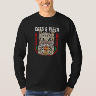 Katzen Pizza Niedlich Chat Pizza essen Pizza Tierm T-Shirt