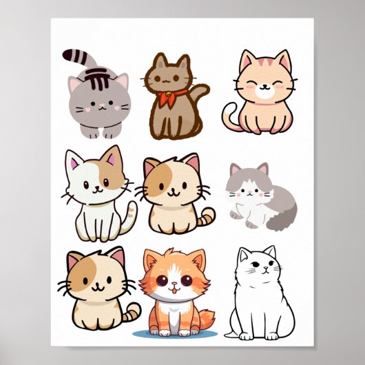 Katzen-Plakat Poster (Vorne)