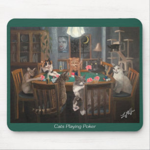 Katzen Poker spielen Mousepad