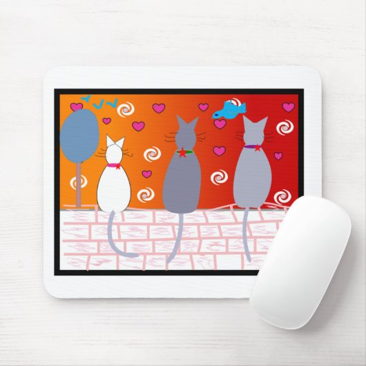 Katzen-Pop-Kunst Mousepad (Mit Mouse)