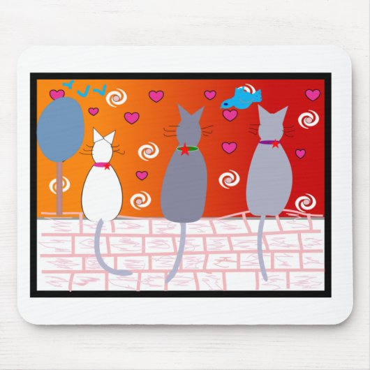 Katzen-Pop-Kunst Mousepad (Vorne)