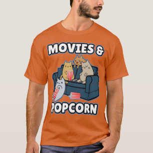 Katzen Popcorn-Maschine Und Filme vintage T-Shirt