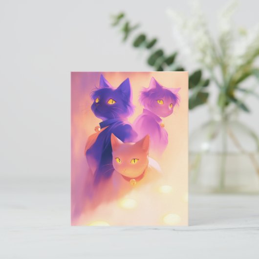 Katzen Postkarte (Stehend Vorderseite)