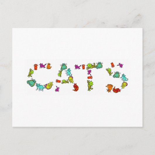 Katzen Postkarte (Vorderseite)