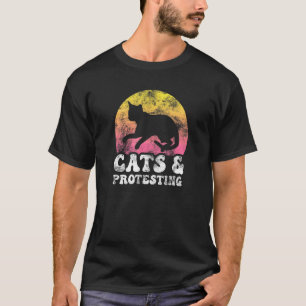 Katzen & Protestierendes Vintage Retro Hobby T-Shirt